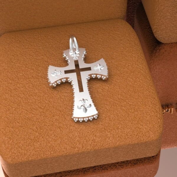 Templar cross fleur de lis 18K - Image 5