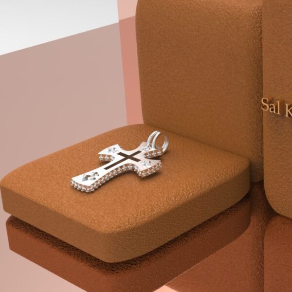 Templar cross fleur de lis 18K - Image 6